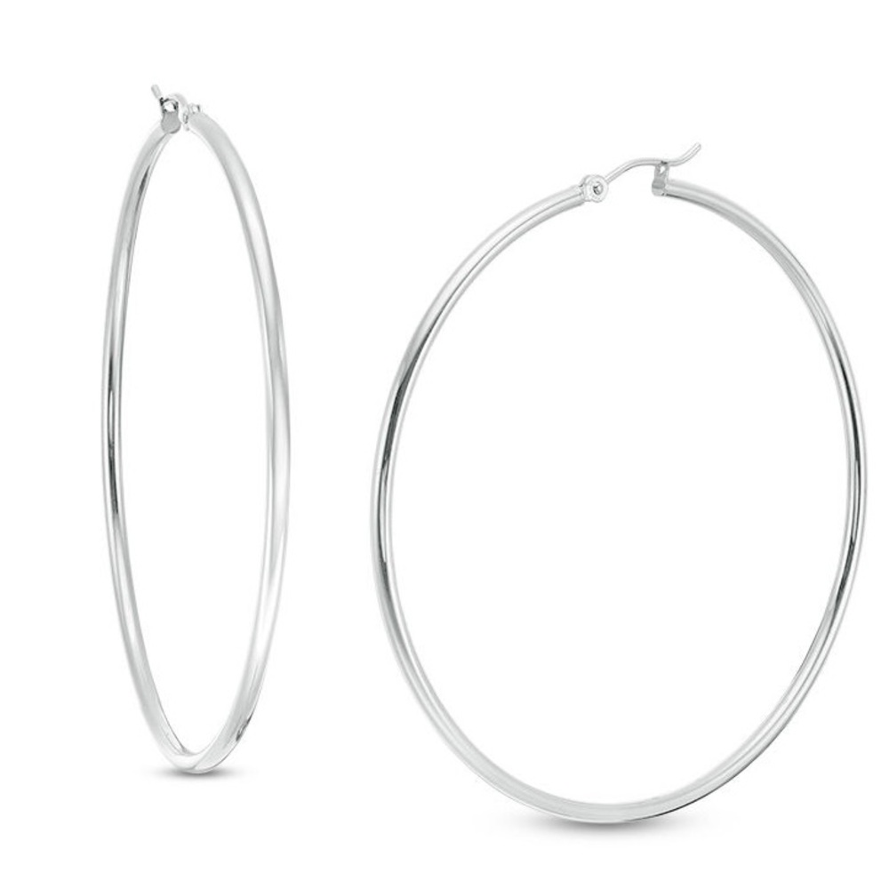 Stainless Steel Silver Hoop Earrings